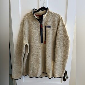 Patagonia Pile Fleece 1/4 Zip Pullover - Oatmeal - XXL
